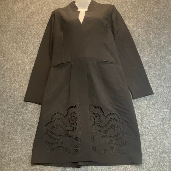 Versace Dresses & Skirts - Versace Womens Size 40 EU US 8/10 M Black Overlay Floral Cut Out Jacket Dress